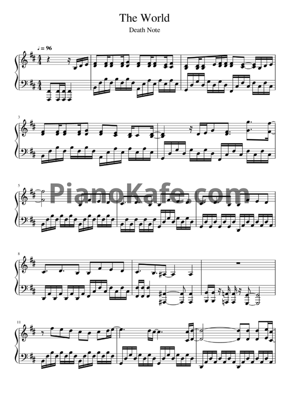 Ноты Nightmare - The world