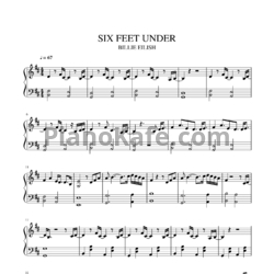 Ноты Billie Eilish - Six feet under - предпросмотр