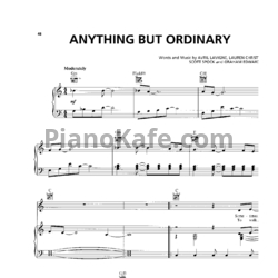 Ноты Avril Lavigne - Anything but ordinary - предпросмотр