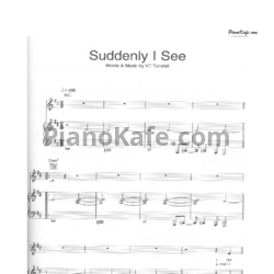 Ноты KT Tunstall - Suddenly I see - предпросмотр