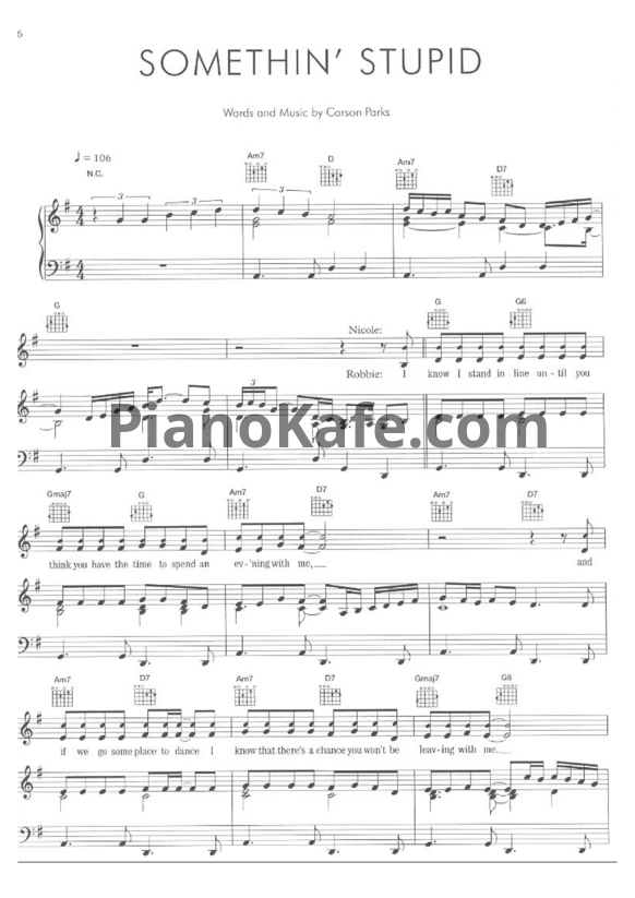 Ноты Robbie Williams and Nicole Kidman - Something stupid