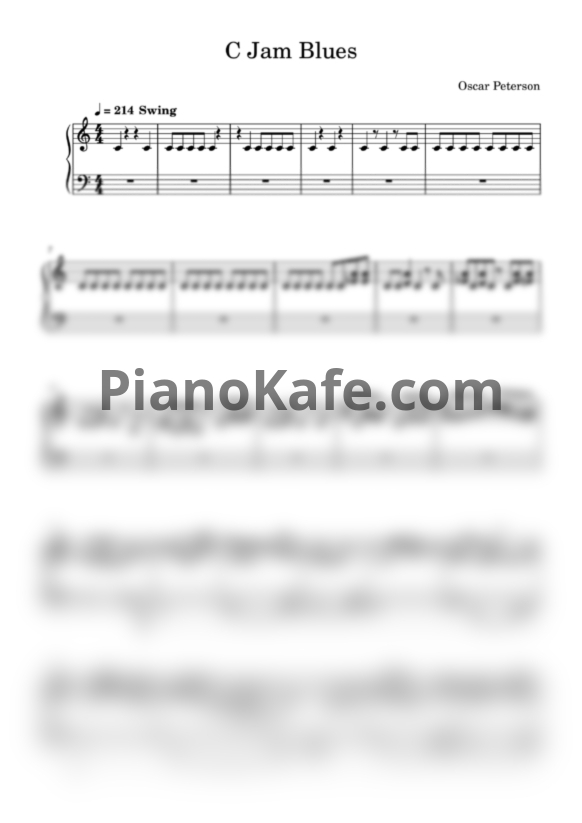 Ноты Oscar Peterson - C Jam Blues (Piano cover by Alex Page)