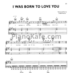 Ноты Queen - I was born to love you - предпросмотр
