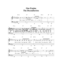 Ноты The Decemberists - One engine - предпросмотр