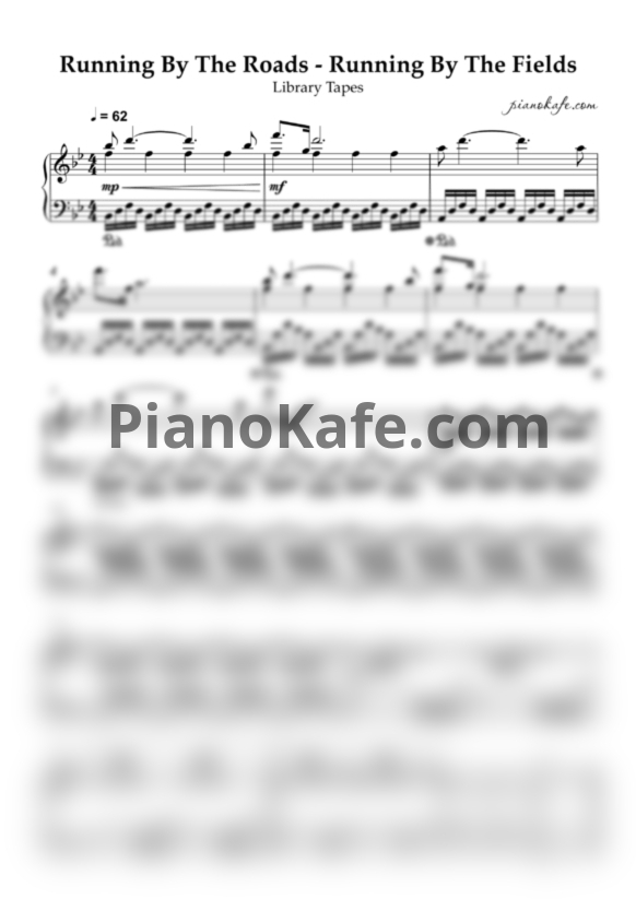 Ноты Library Tapes - Running by the roads, running by the fields (Solo piano)