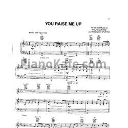 Ноты Josh Groban - You raise me up - предпросмотр