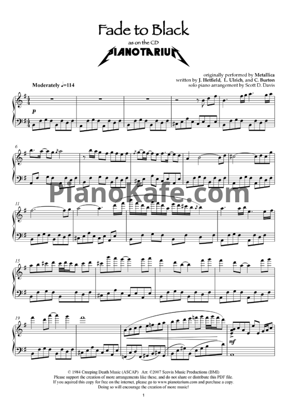 Ноты Scott D. Davis - Solo piano (Книга нот)