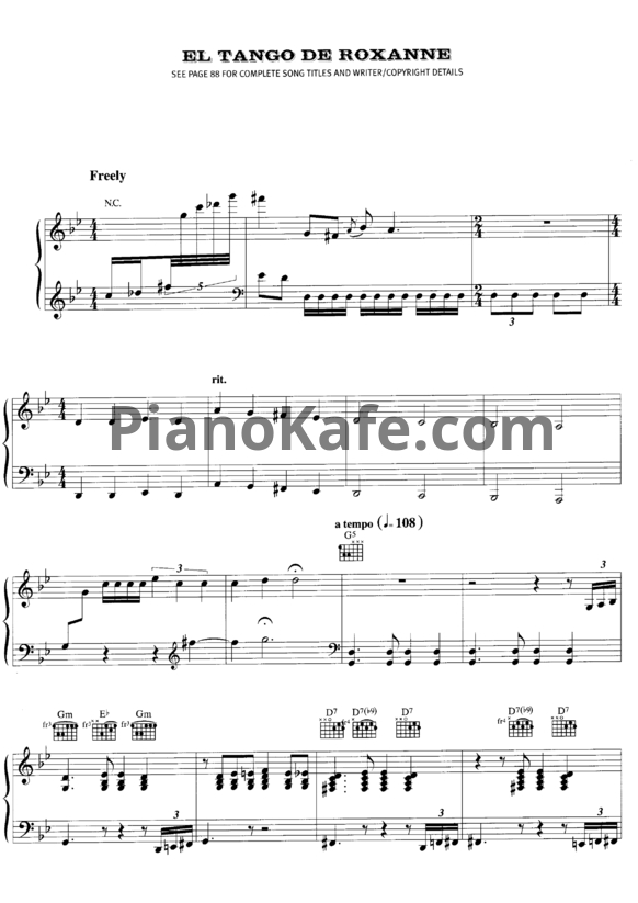 Ноты Ewan McGregor, Jacek Koman - El tango de Roxanne