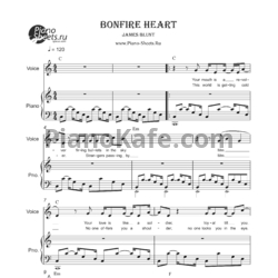 Ноты James Blunt - Bonfire heart - предпросмотр