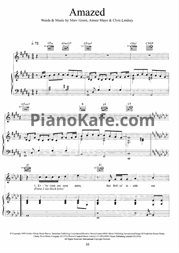 Ноты Lonestar - Amazed