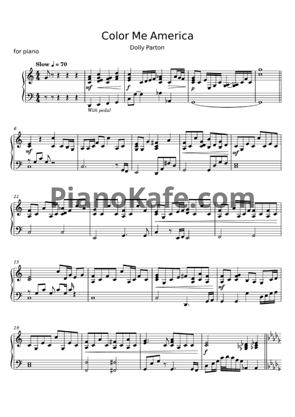 Ноты Dolly Parton - Color me America
