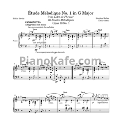 Ноты Стефан Хеллер - Мелодический этюд (Op. 16, №1) соль мажор - предпросмотр