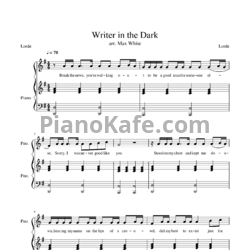 Ноты Lorde - Writer in the dark - предпросмотр