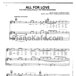 Sheets Bryan Adams, Rod Stewart, Sting - All for Love (PVG) - preview