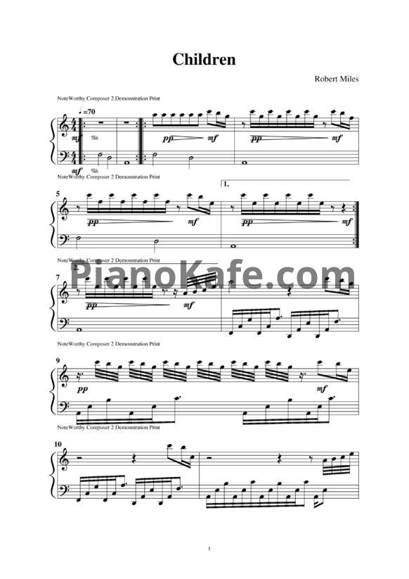 Ноты Robert Miles - Children