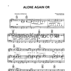 Ноты Love - Alone again or - предпросмотр