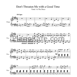 Ноты Panic! At The Disco - Don't threaten me with a good time - предпросмотр