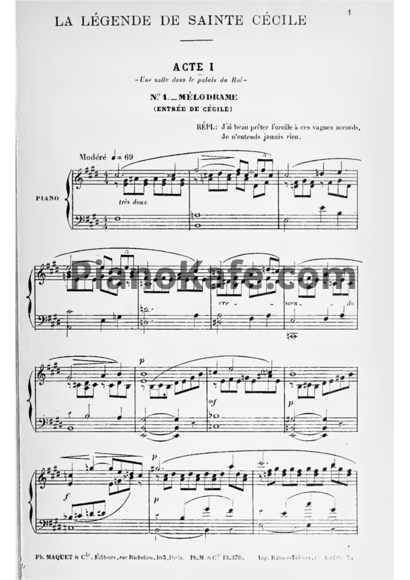 Ноты Эрнест Шоссон - Легенда о святой Цецилии (Op. 22)