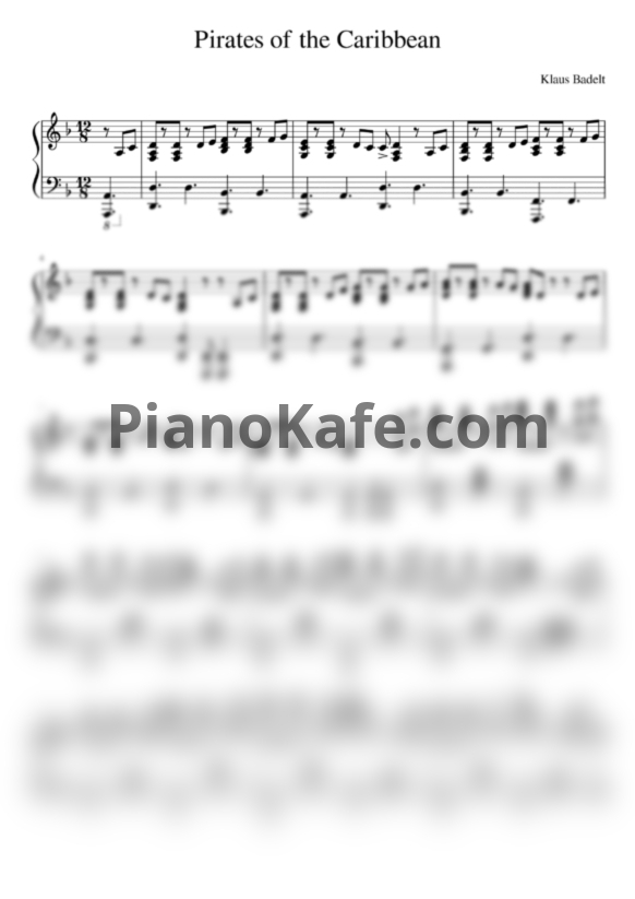 Ноты Klaus Badelt - He's a Pirate (Piano sheet music)