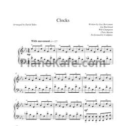 Ноты Coldplay - Clocks (Arranged by David Sides) - предпросмотр
