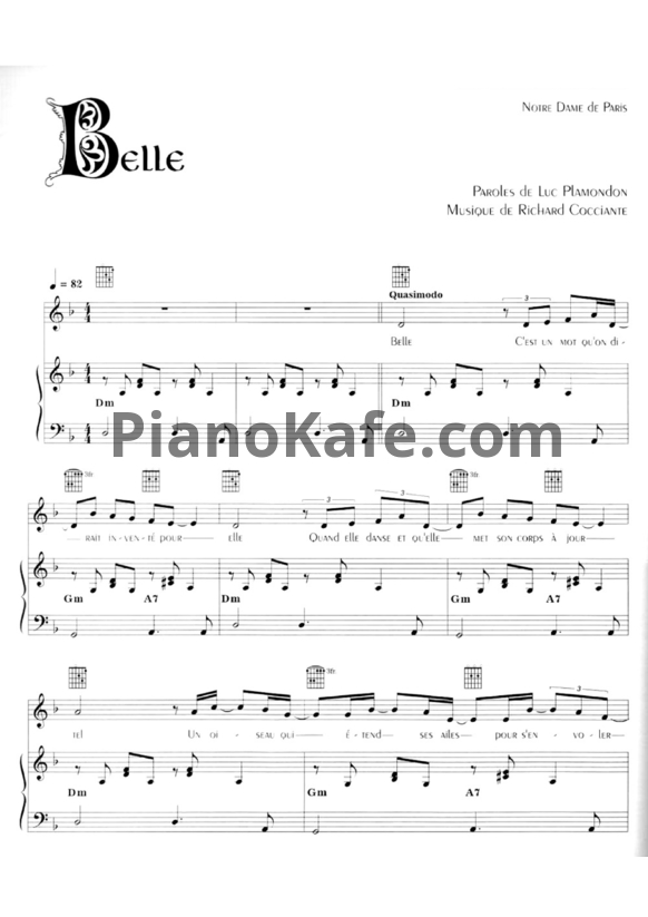 Ноты Riccardo Cocciante - Belle