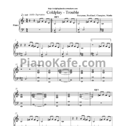 Ноты Coldplay - Trouble - предпросмотр