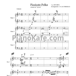 Ноты Leo Delibes - Pizzicato polka (для 1 фортепиано в 6 рук) - предпросмотр