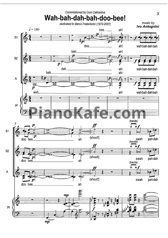 Ноты Ivo Antognini - Wah-bah-dah-bah-doo-bee!