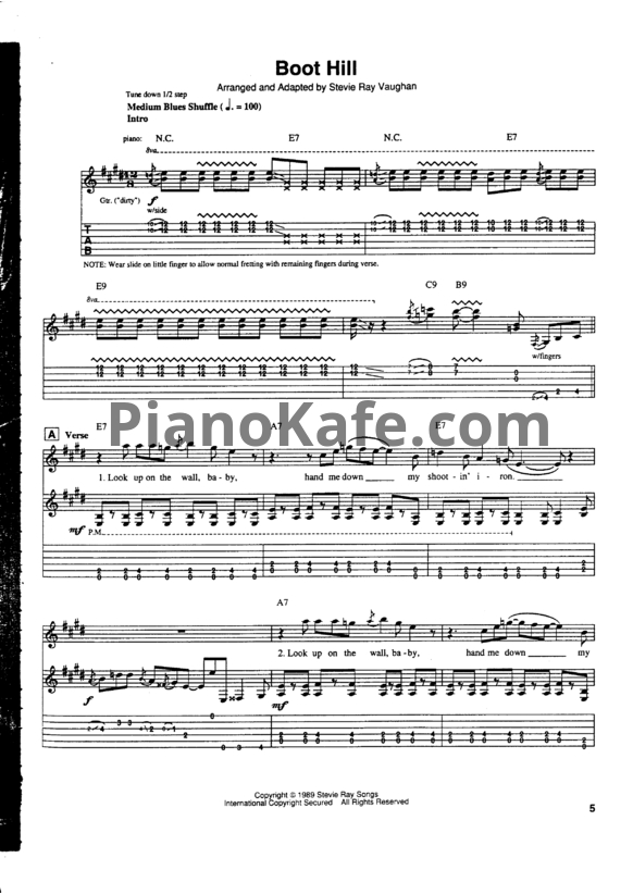 Ноты Stevie Ray Vaughan - The sky is crying (Сборник)