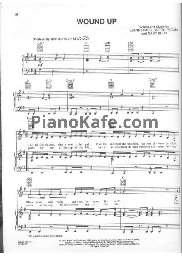 Ноты LeAnn Rimes - Wound up
