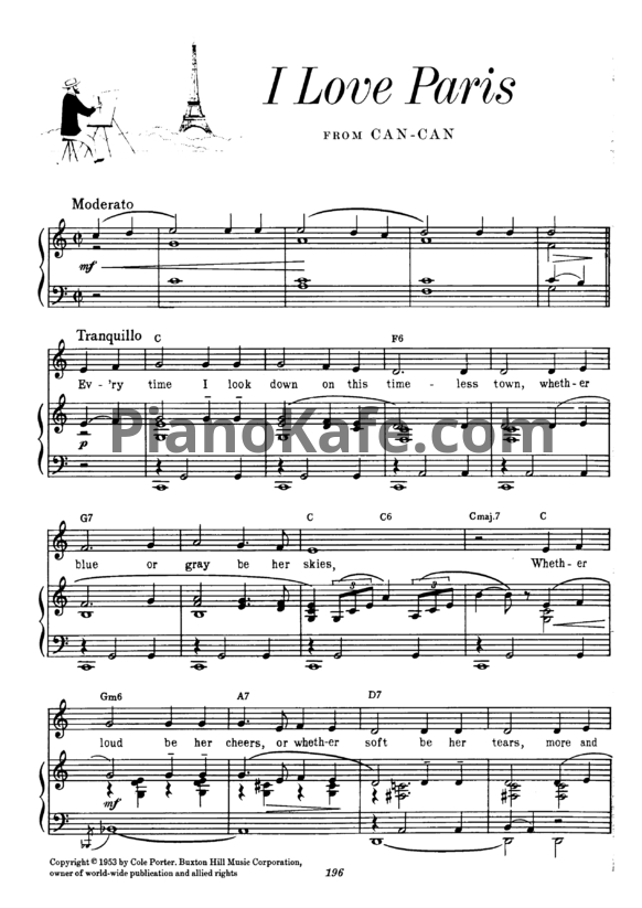 Ноты Cole Porter - I love Paris