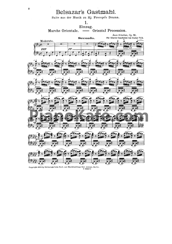 Ноты Ян Сибелиус - Пир Валтасара (Op. 51). Переложение  R. Bridson