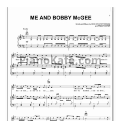 Ноты Janis Joplin - Me and Bobby McGee - предпросмотр