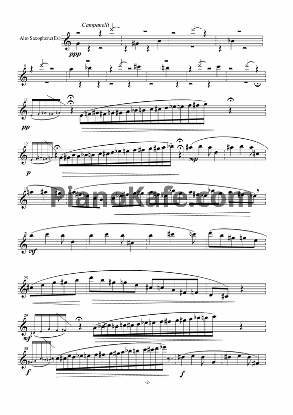 Ноты Михаил Броннер - Ночная музыка (для саксофона и колокольчика)