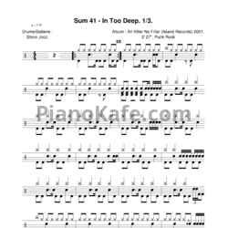 Ноты Sum 41 - In too deep (Drums) - предпросмотр