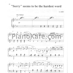 Ноты Elton John - Sorry seems to be the hardest word (Переложение для фортепиано) - предпросмотр