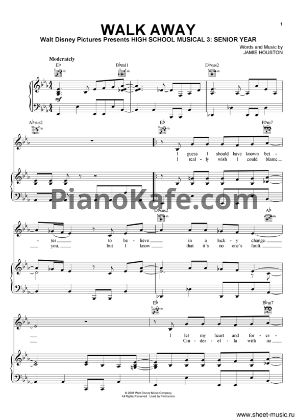 Ноты Vanessa Hudgens - Walk away