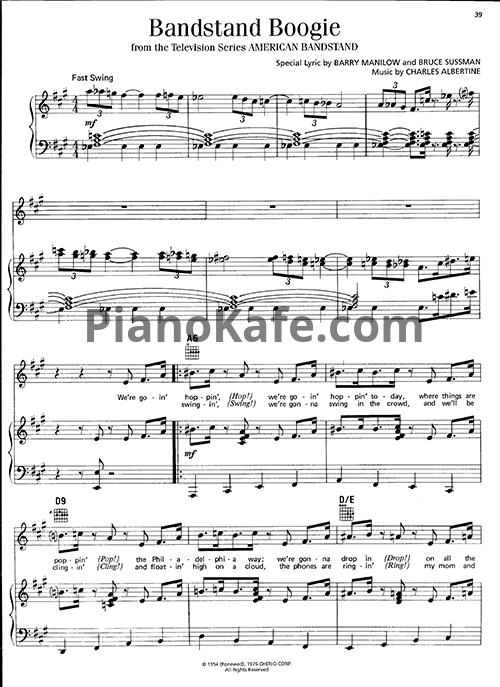 Ноты Barry Manilow - Bandstand boogie