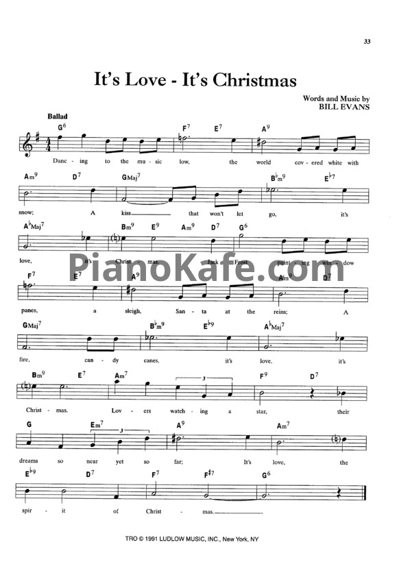 Ноты Bill Evans - It's love, It's Christmas