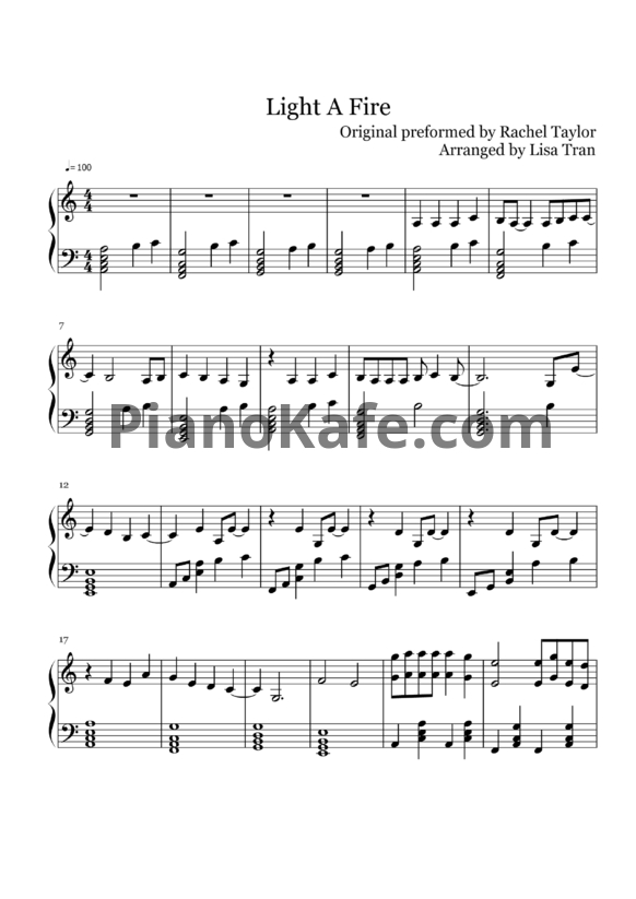 Ноты Rachel Taylor - Light a fire