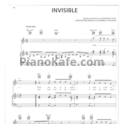 Ноты Clay Aiken - Invisible - предпросмотр