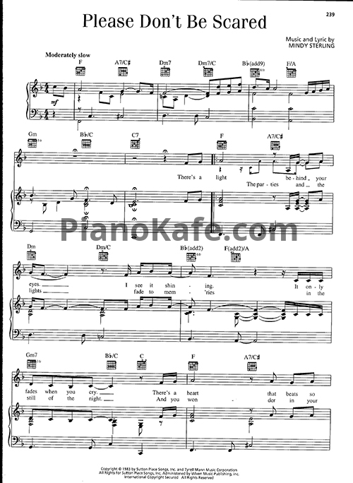 Ноты Barry Manilow - Please don't be scared
