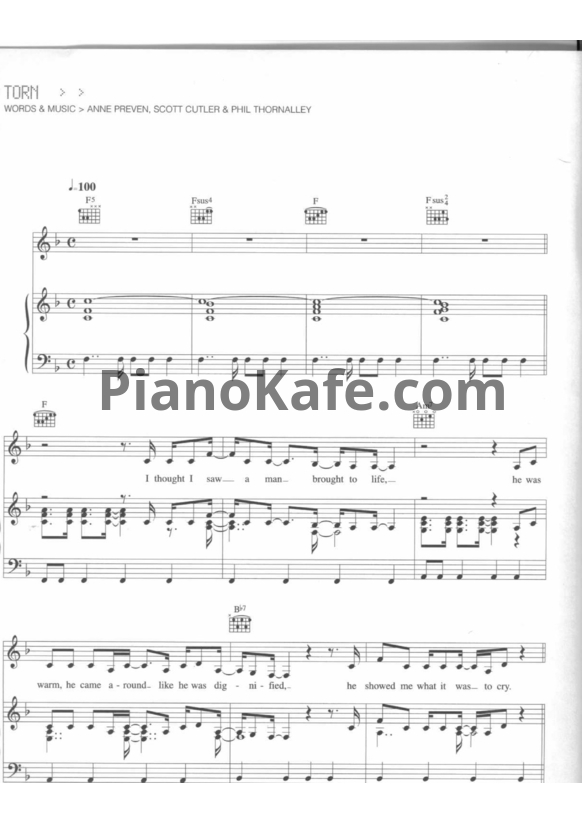 Ноты Natalie Imbruglia - Torn (PVG)