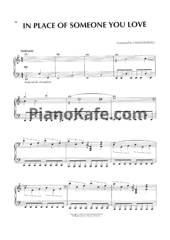 Ноты Carter Burwell - In place of someone you love