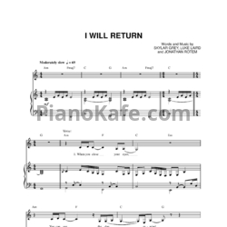 Ноты Skylar Grey - I Will Return - предпросмотр