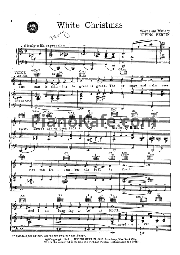 Ноты Bing Crosby - White Christmas