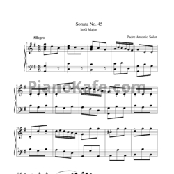 Ноты Antonio Soler - Sonata No. 45 in G major - предпросмотр