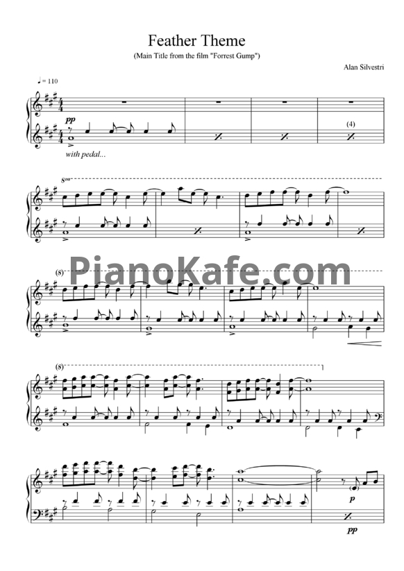 Ноты Alan Silvestri - Feather theme