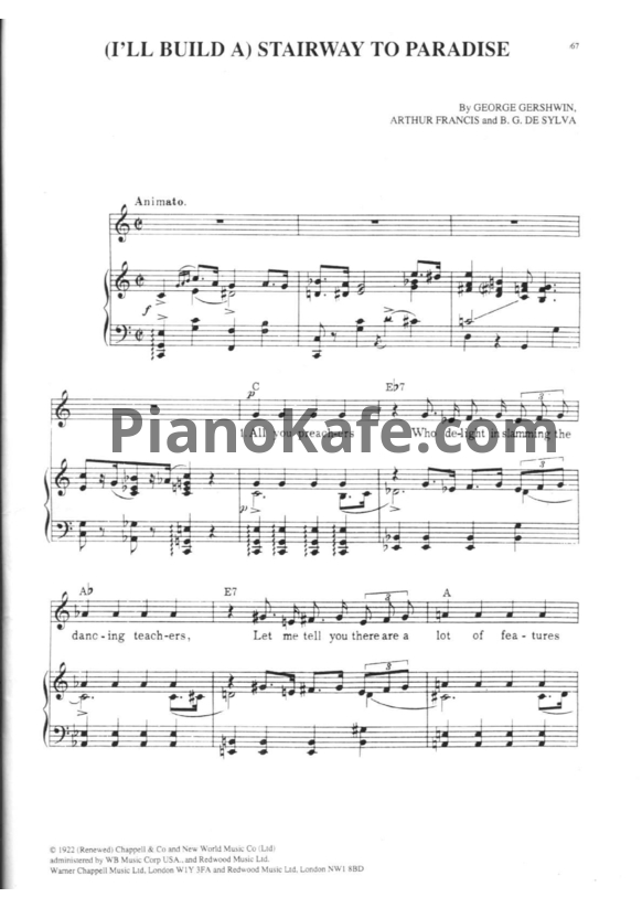 Ноты George Gershwin - (I'll build a) Stairway to paradise