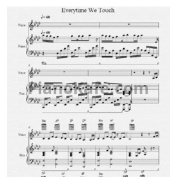 Ноты Cascada - Everytime we touch - предпросмотр